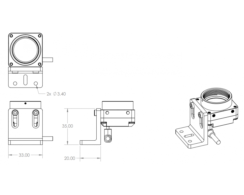 Right angle camera bracket kit