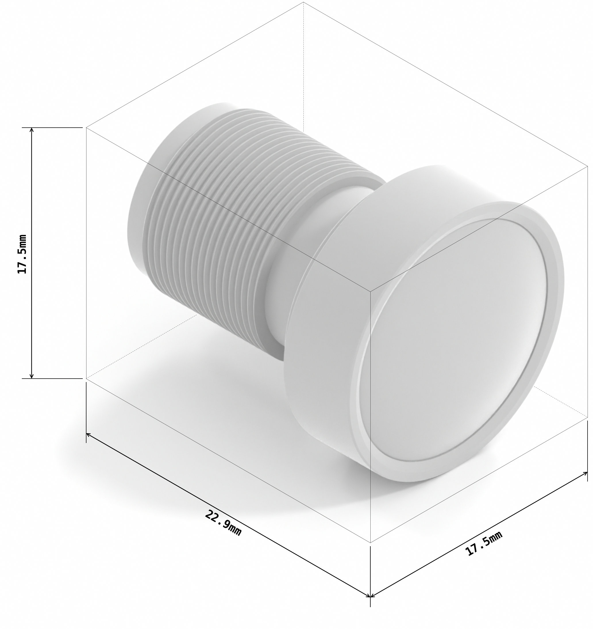 3.8mm Low distortion M12-mount lens (IR-Cut Filter)