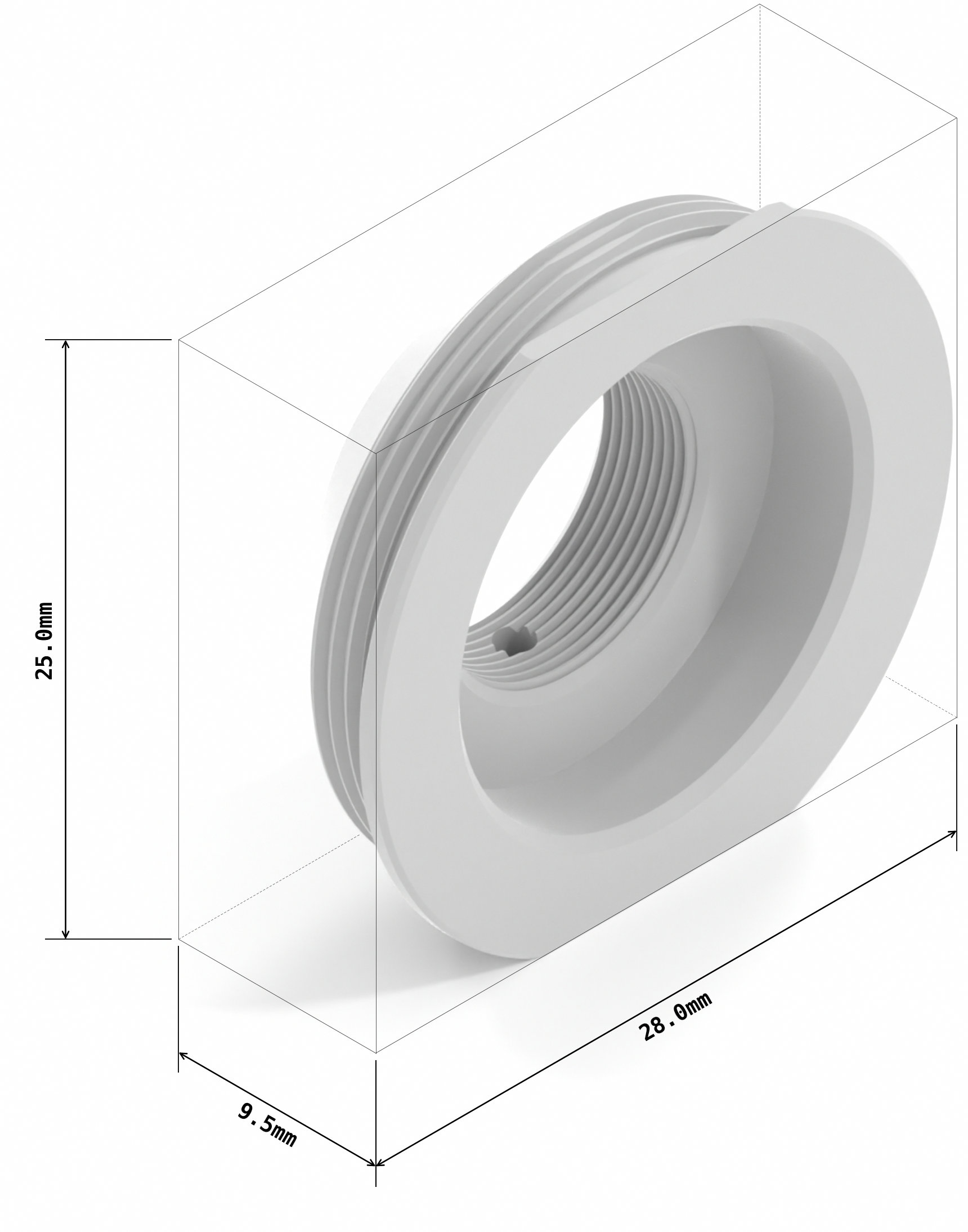 M12 lens adapter for CS-mount cameras